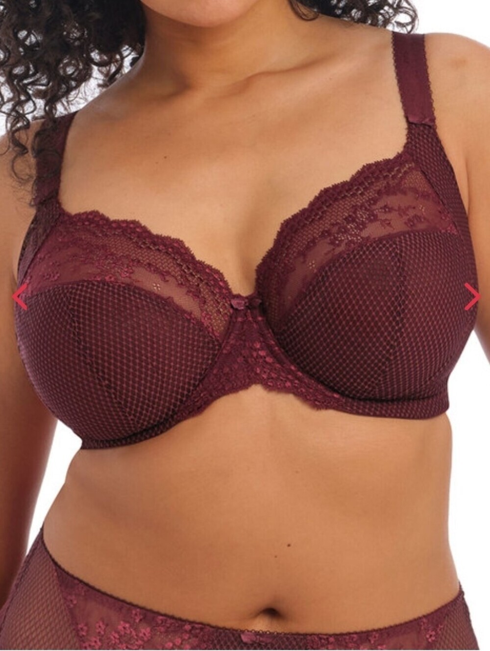 Elomi Charley Stretch Plunge Bra Aubergine Size 36J